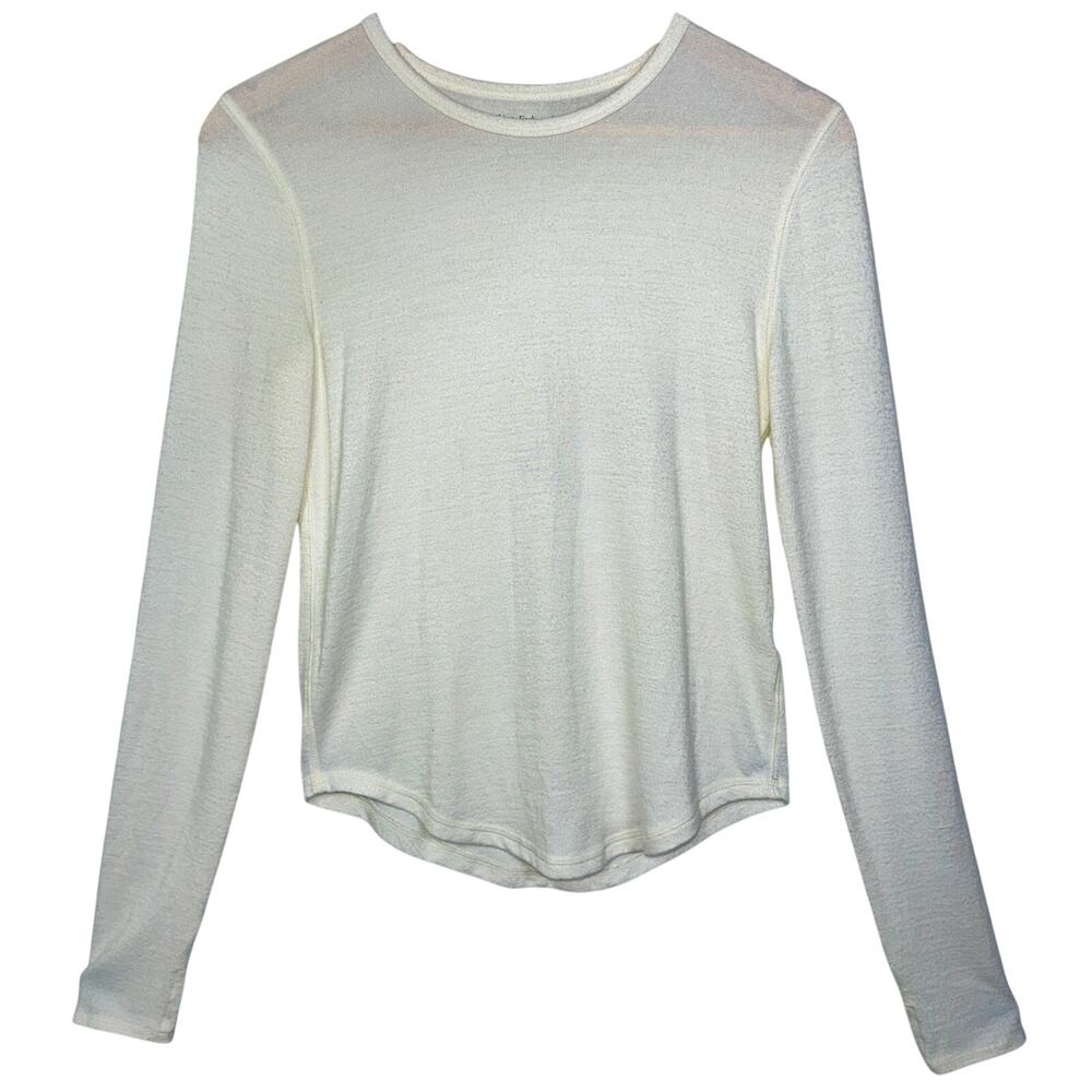 Abercrombie & Fitch Soft AF Cozy Cream Knit Long Sleeve Crew Neck Sweater Size S